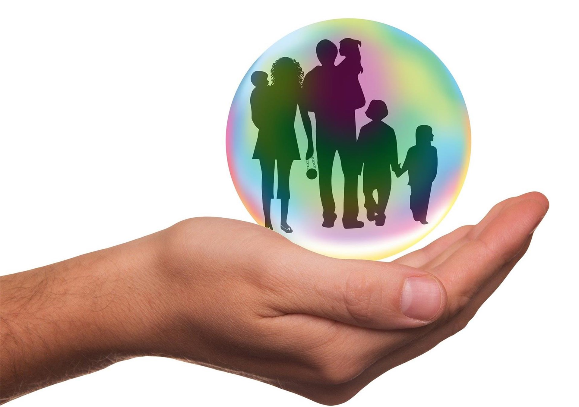schützende Hand unter Familie